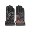 Gants En Cuir Noir Et Cognac -Modeel Egante Magasin A09 CR54 MO92 BK