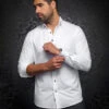 Chemise Unie 'Alexander-SL' -Modeel Egante Magasin A23 ALEXANDER SL WH