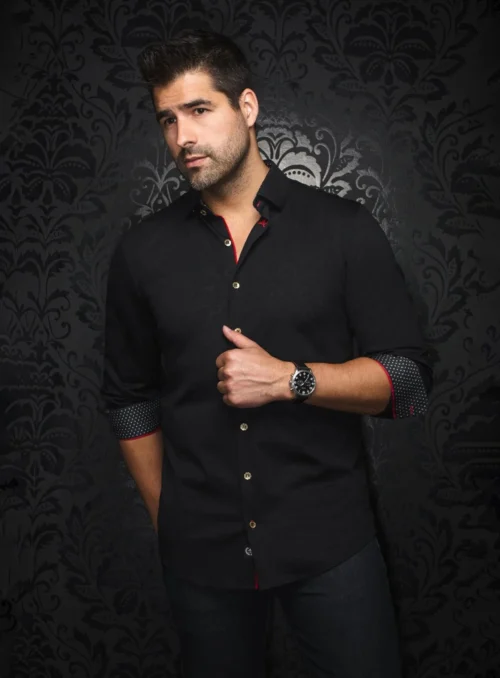 Chemise à Paisley Tonal 'Dunn' 8 Chemise à Paisley Tonal 'Dunn' -Modeel Egante Magasin A23 DUNN BK 5914adaf dfb6 4870 9c8e b7c28fd4ead2