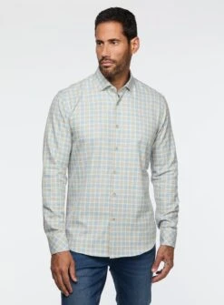 Chemise à Carreaux Bleus Et Gris