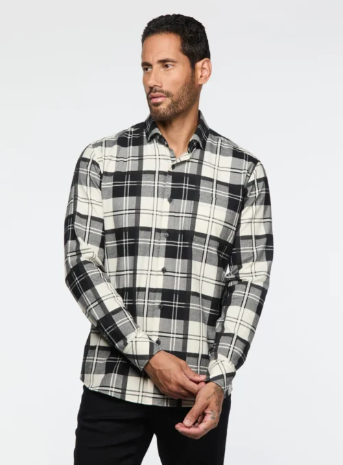 Chemise En Flanelle à Carreaux Noirs