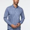 Chemise Bleue à Motif De Médaillons -Modeel Egante Magasin B07 2512723 BL