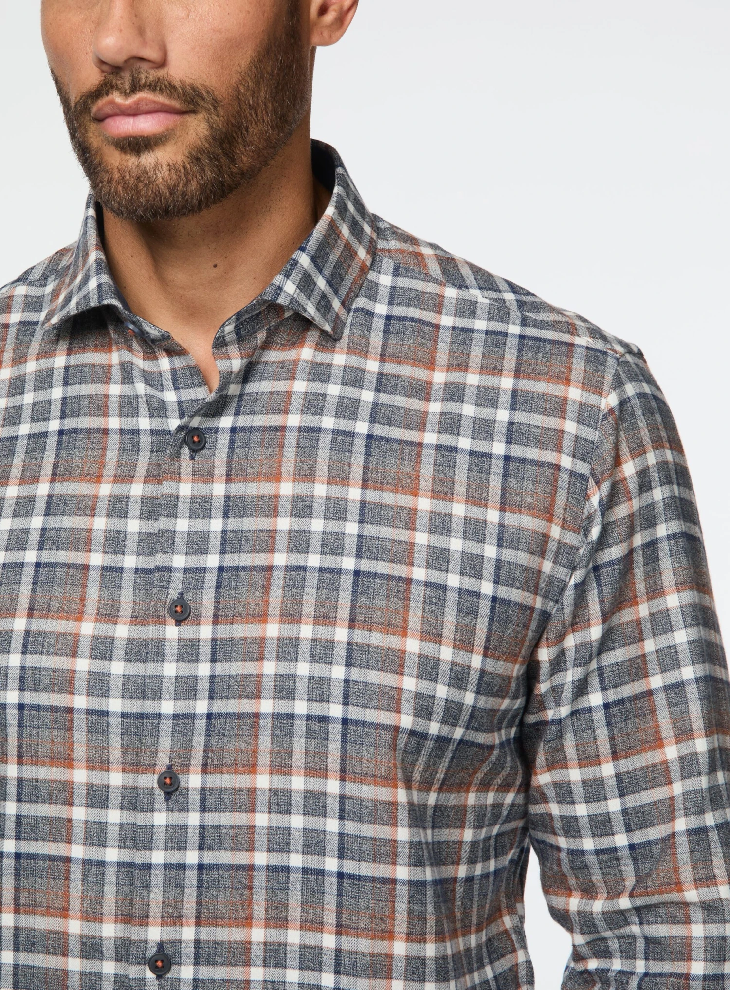 Chemise à Carreaux Orange Et Marine 4 Chemise à Carreaux Orange Et Marine – Image 2