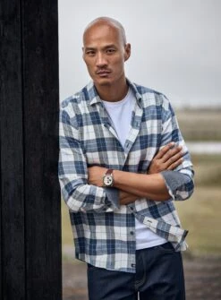 Chemise à Carreaux Blancs Et Bleus