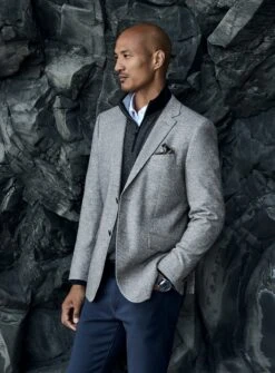 Veston En Jersey Gris