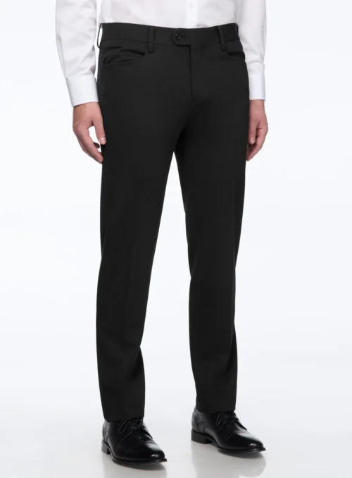 Pantalon Habillé à Micro Motif -Modeel Egante Magasin C04 021B5PHT BK scaled