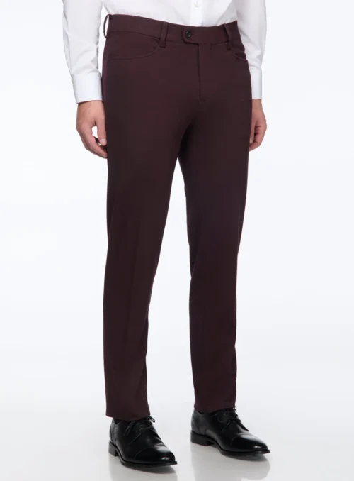 Pantalon Habillé à Micro Motif -Modeel Egante Magasin C04 021B5PHT WN scaled