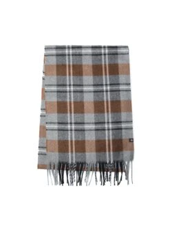 Foulard à Carreaux Gris Et Cuivre