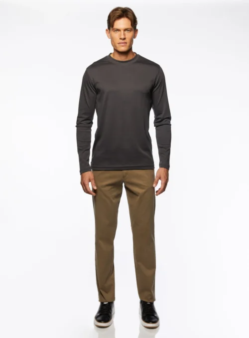 Meyer Chino Taupe à Micro Texturé