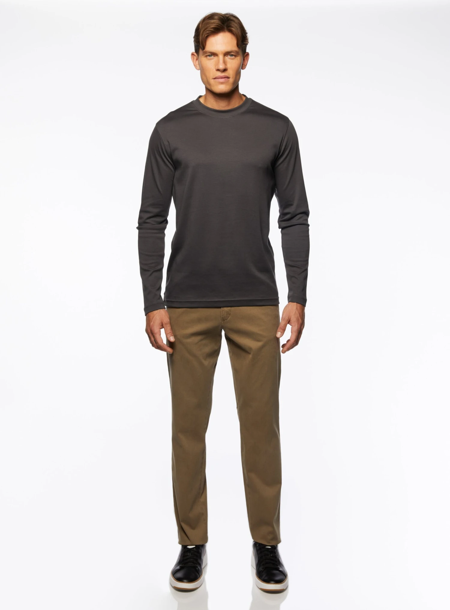 Meyer Chino Taupe à Micro Texturé 3 Meyer Chino Taupe à Micro Texturé