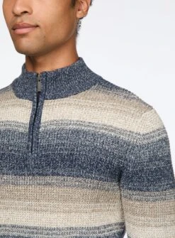 Chandail Texturé à Rayures -Modeel Egante Magasin F18 521141 BG2