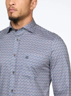 Chemise Beige à Motif Diamants 5 Chemise Beige à Motif Diamants -Modeel Egante Magasin F18 526505 BG2.jFg