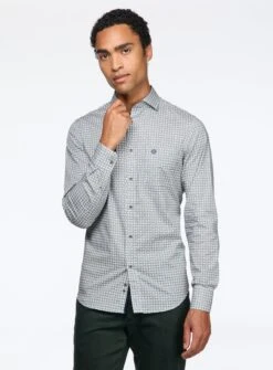 Chemise Verte à Carrés Diagonals