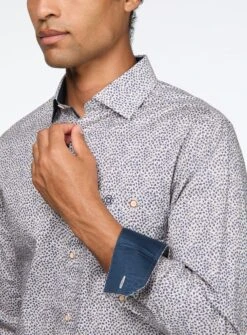 Chemise Beige à Motif De Triangles 5 Chemise Beige à Motif De Triangles -Modeel Egante Magasin F18 526556 BG2