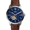 Fossil Montre Automatique En Cuir Brun 'Townsman' -Modeel Egante Magasin F20 ME3110 BR