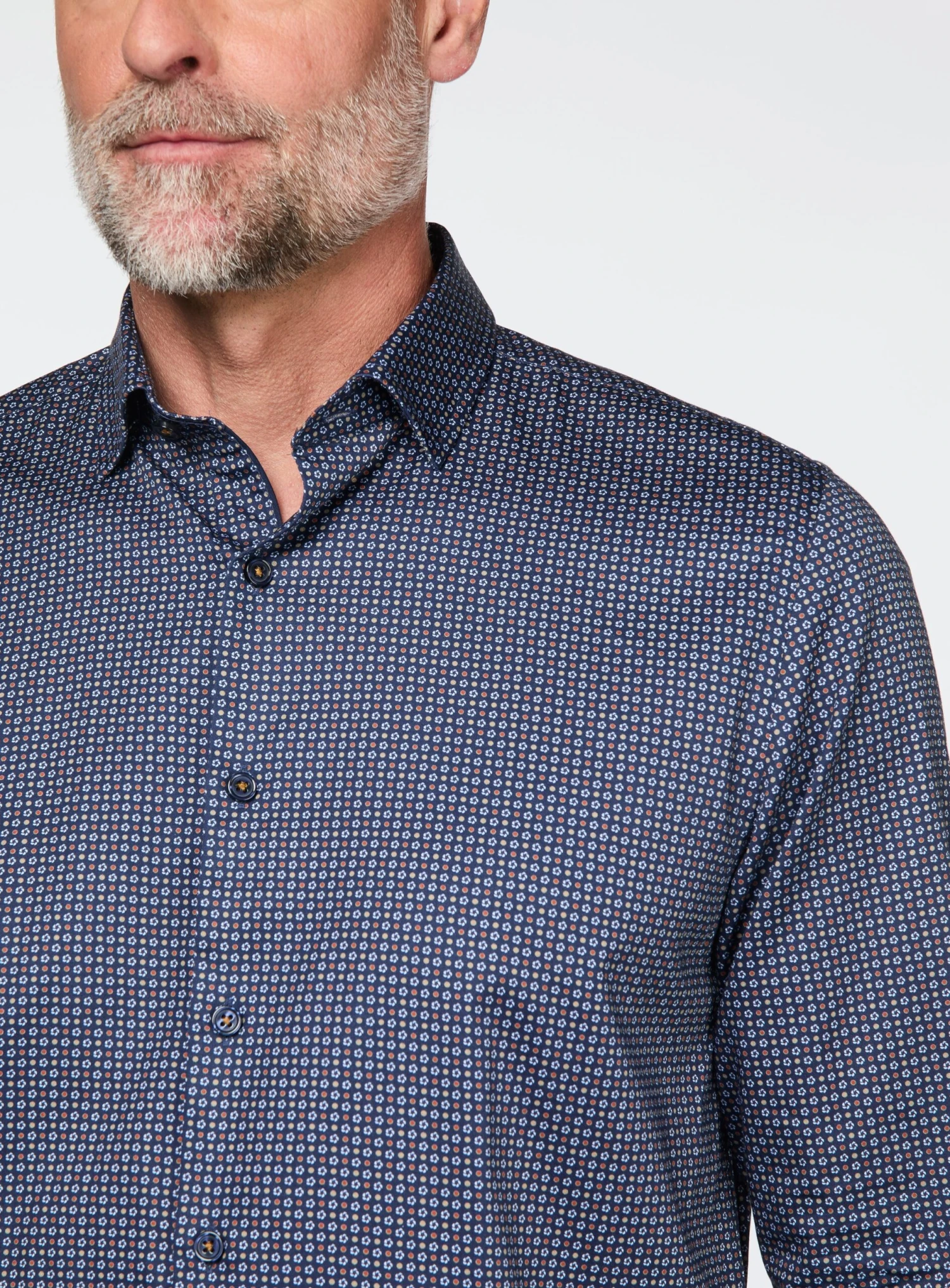 Chemise Marine à Motif De Fleurs 4 Chemise Marine à Motif De Fleurs – Image 2