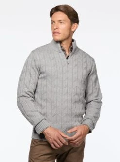 Chandail Torsadé à Demi-fermeture éclair