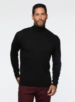 Chandail Torsadé En Laine Mérinos -Modeel Egante Magasin H10 4515925 BK