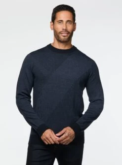 Chandail Marine En Tricot Jacquard
