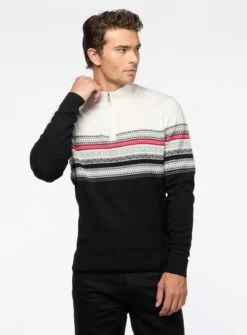 Chandail Fair Isle Noir Et Blanc -Modeel Egante Magasin H10 4515934 BK