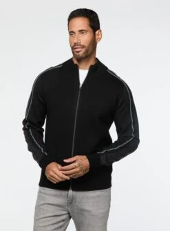 Cardigan En Laine Mérinos Noir