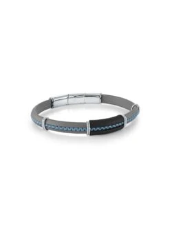 Bracelet Noir Et Bleu 9mm
