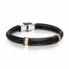Bracelet En Cuir 'Artis' -Modeel Egante Magasin I22 SLB292 BK