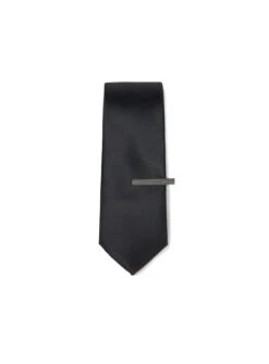 Pince à Cravate Argent Texturée