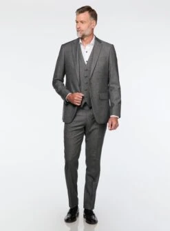 Complet En Laine Brossée Charbon