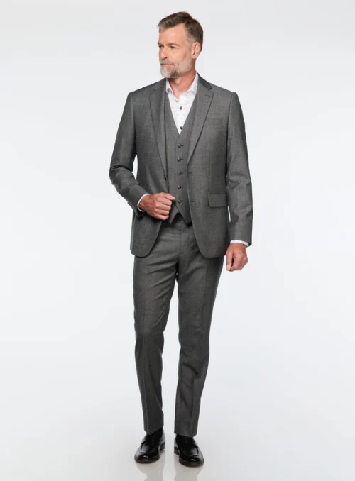 Complet En Laine Brossée Charbon