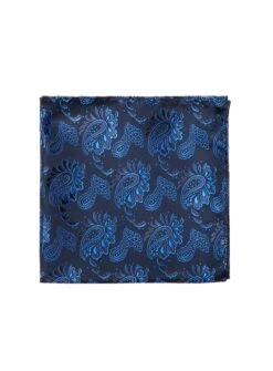 Mouchoir De Poche Paisley Bleu Royal