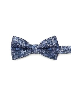 Noeud Papillon Bleu Royal à Micro Fleurs