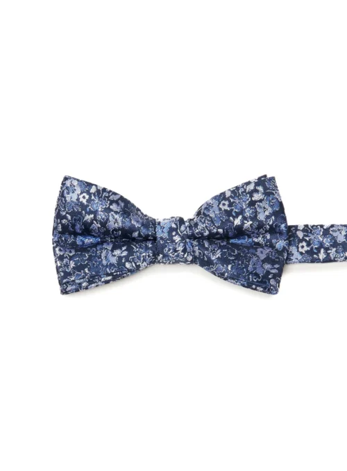 Noeud Papillon Bleu Royal à Micro Fleurs