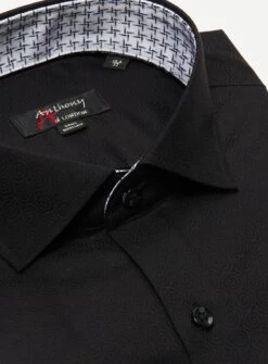 Chemise Sans Repassage à Motif De Spirales -Modeel Egante Magasin L07 1512622D BK2