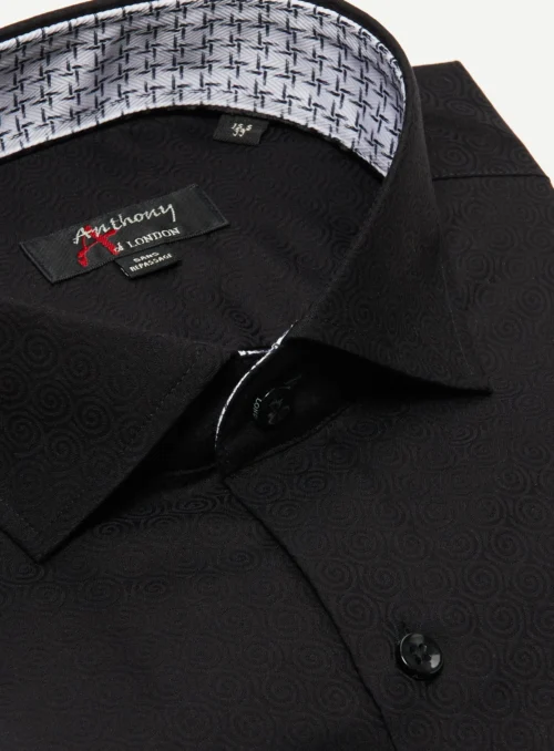 Chemise Sans Repassage à Motif De Spirales 9 Chemise Sans Repassage à Motif De Spirales -Modeel Egante Magasin L07 1512622D BK2 scaled
