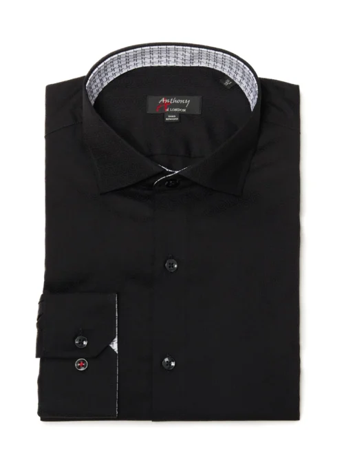Chemise Sans Repassage à Motif De Spirales 8 Chemise Sans Repassage à Motif De Spirales -Modeel Egante Magasin L07 1512622D BK jpg scaled