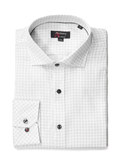 Chemise Sans Repassage à Imprimé Hachuré 8 Chemise Sans Repassage à Imprimé Hachuré -Modeel Egante Magasin L07 2412616D BK scaled