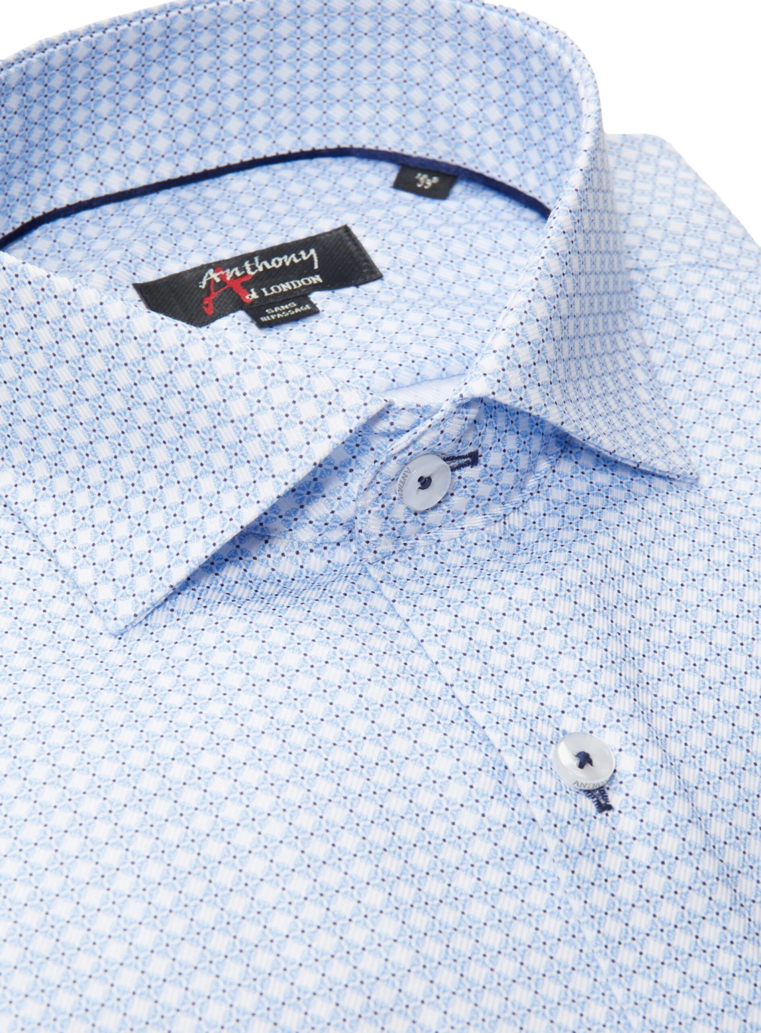 Chemise Sans Repassage à Imprimé Diamants 4 Chemise Sans Repassage à Imprimé Diamants – Image 2