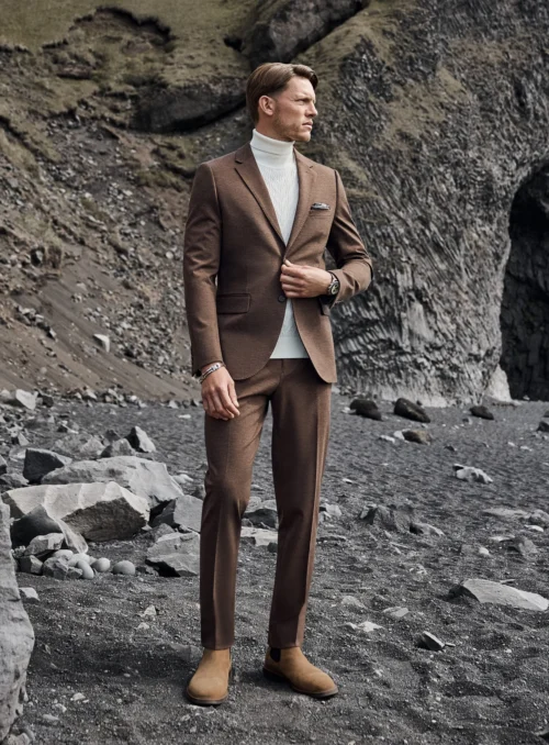 Complet Cognac En Tricot Extensible