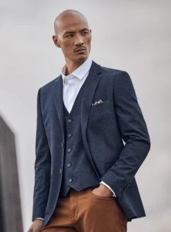 Veston Marine à Micro Texturé