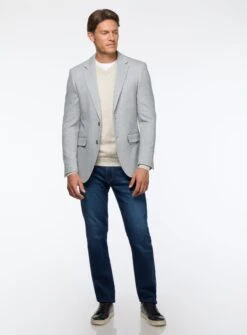 Veston En Tricot Bleu Pâle