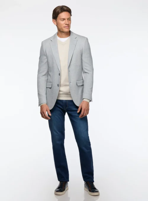 Veston En Tricot Bleu Pâle