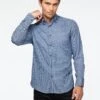 Chemise En Microfibre à Motif Géométrique -Modeel Egante Magasin L18 F25ER8015 BL
