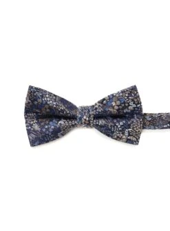Noeud Papillon Marine à Fleurs Cognac