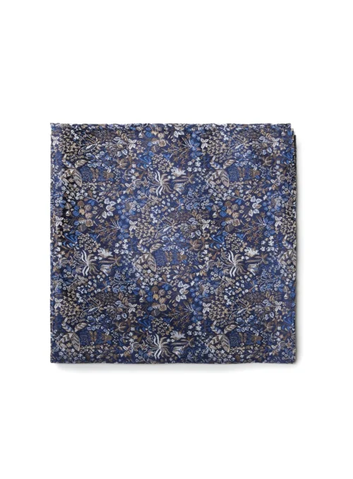 Mouchoir De Poche Marine Floral Cognac