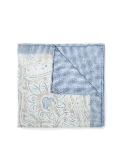 Mouchoir De Poche Réversible Bleu Paisley