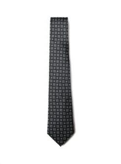 Cravate Noire à Motif Diamant