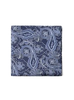 Mouchoir De Poche Bleu à Motif Paisley