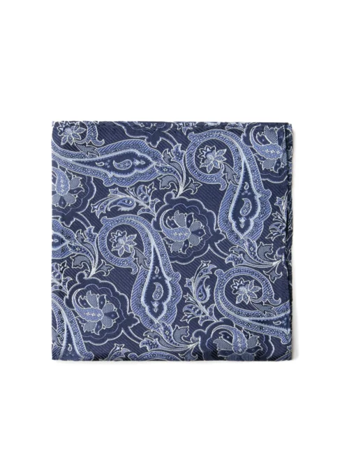 Mouchoir De Poche Bleu à Motif Paisley