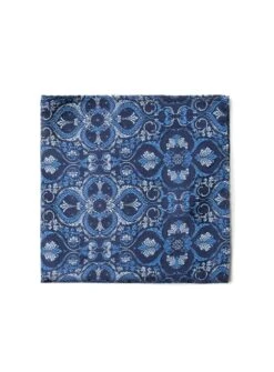 Mouchoir De Poche Bleu à Motif Abstrait